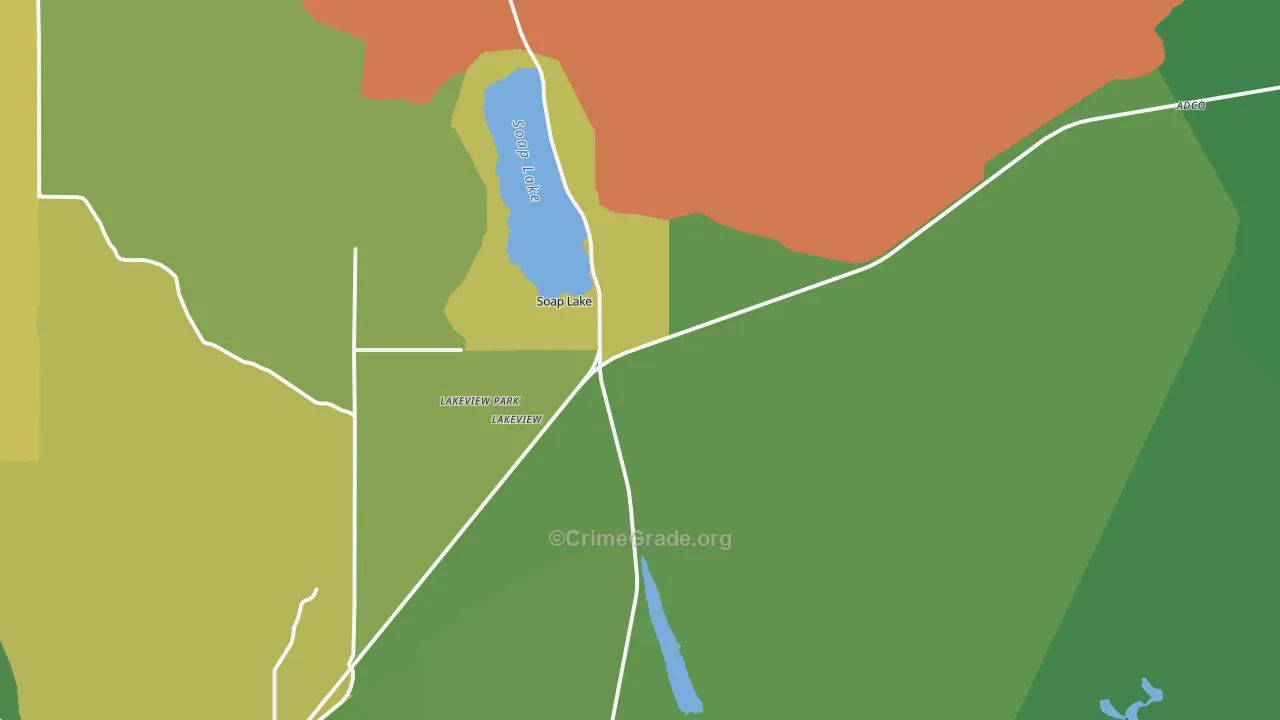Soap Lake, WA Map of Arson Rates