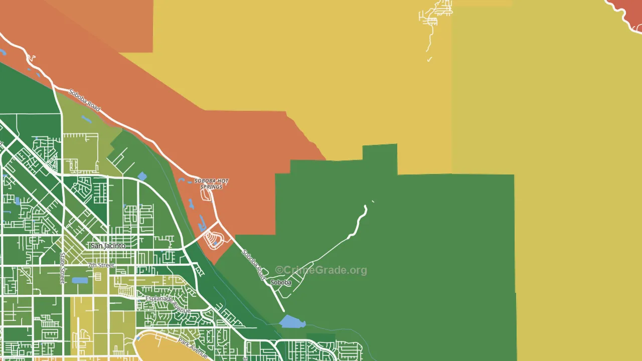 Soboba Hot Springs, CA Map of Arson Rates
