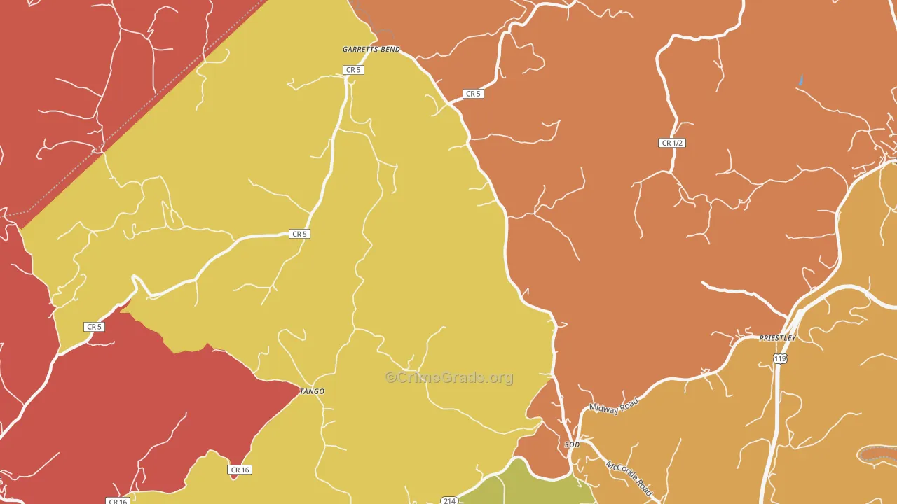 Sod, WV Map of Arson Rates