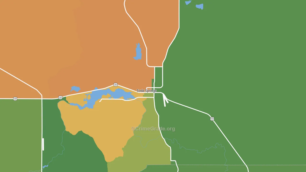 Soda Springs, ID Map of Arson Rates