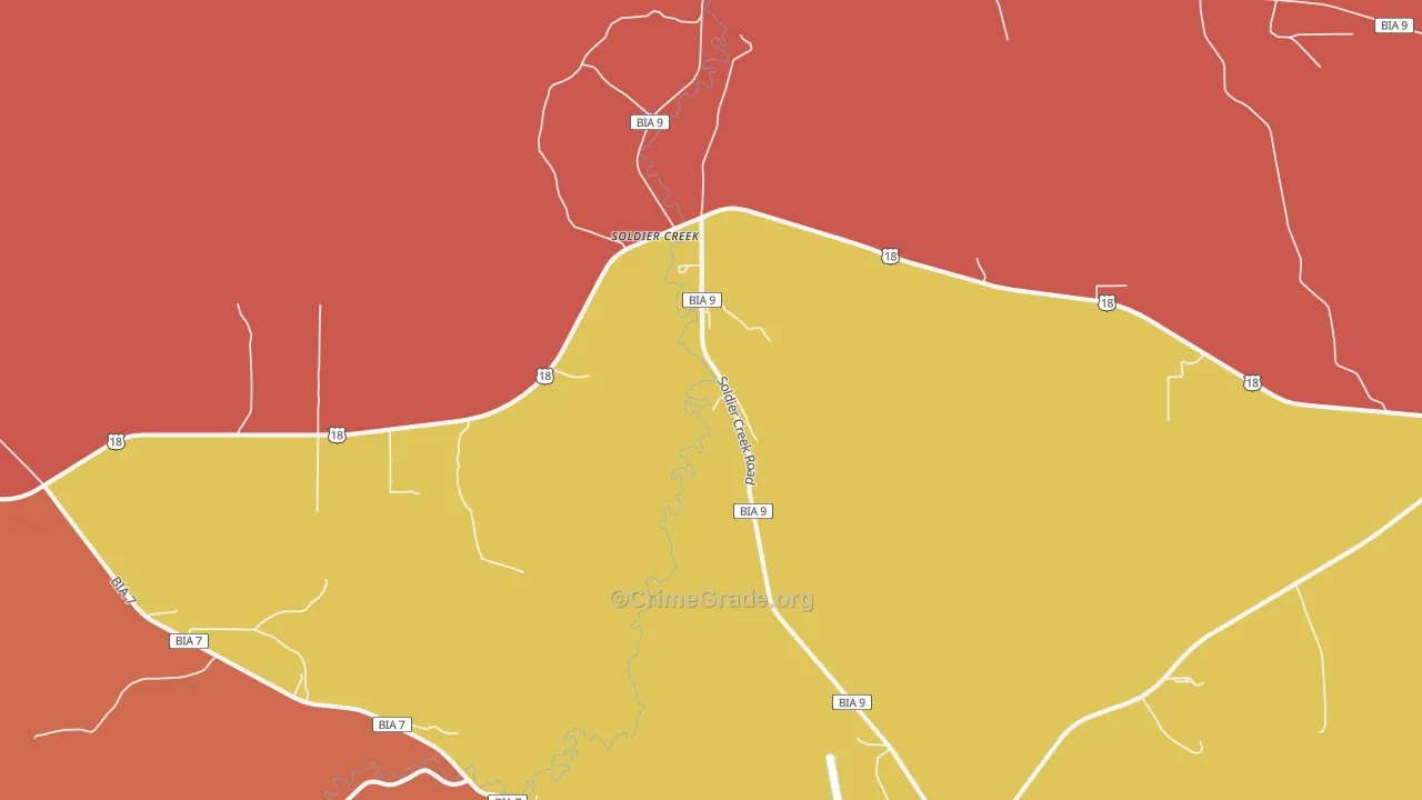 Soldier Creek, SD Map of Arson Rates