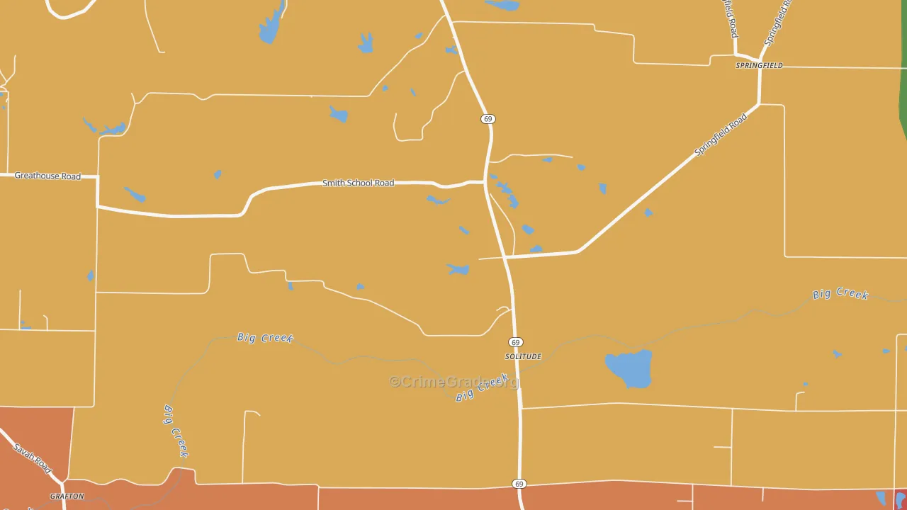 Solitude, IN Map of Arson Rates