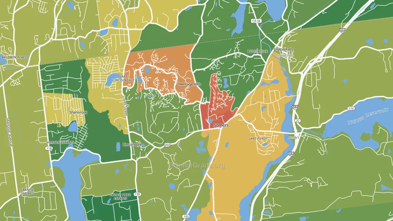 Somers, NY Map of Arson Rates