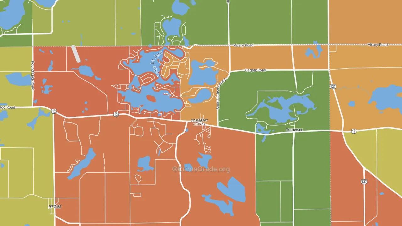 Somerset Center, MI Map of Arson Rates