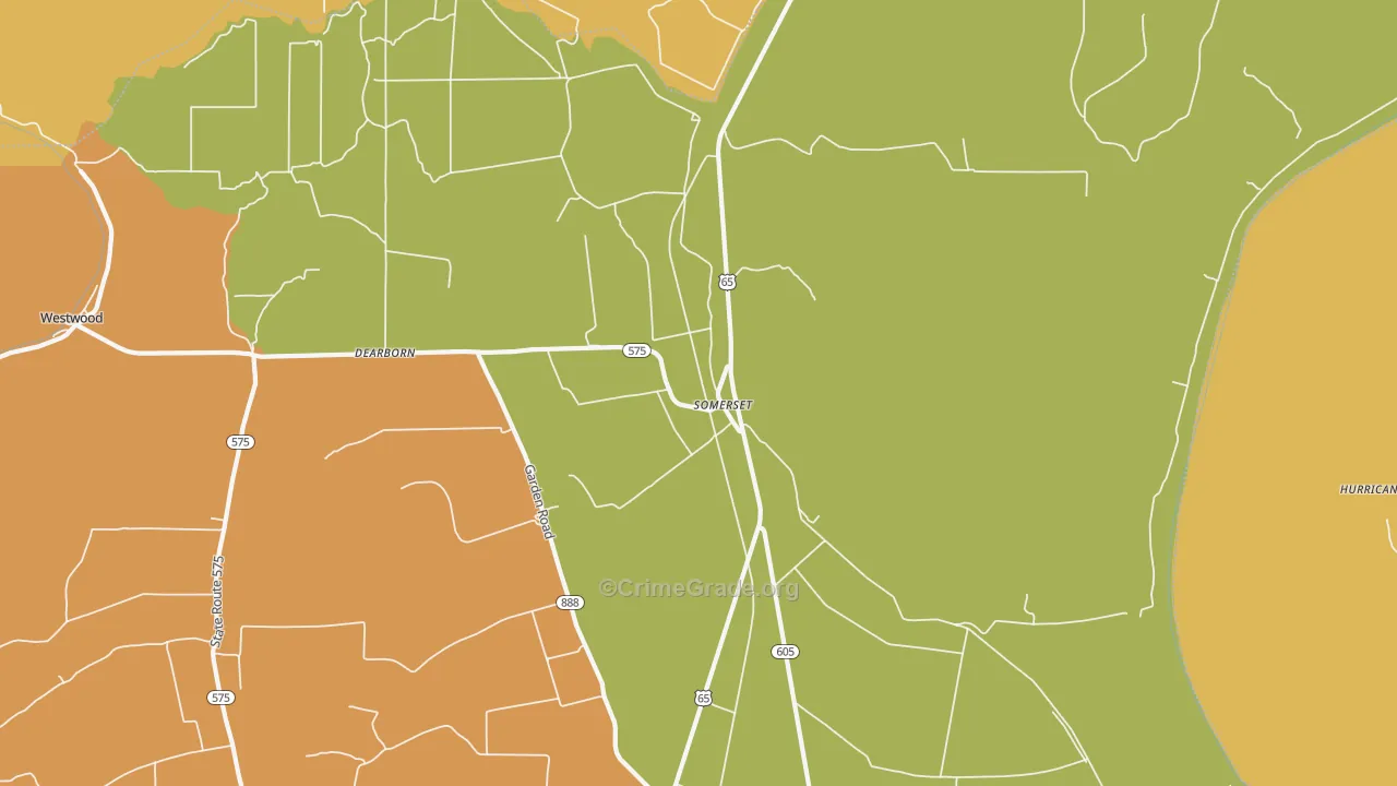 Somerset, LA Map of Arson Rates