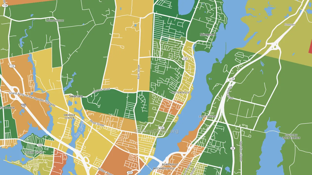 Somerset, MA Map of Arson Rates