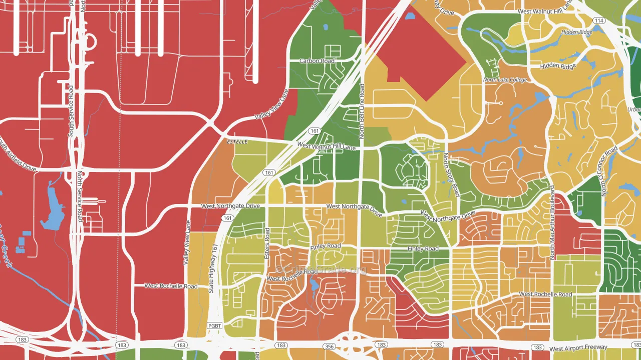 Song, Irving, TX Map of Arson Rates