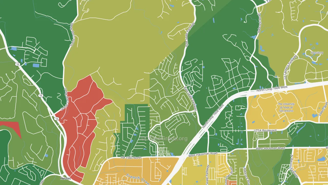 Sonoma Ranch, Helotes, TX Map of Arson Rates