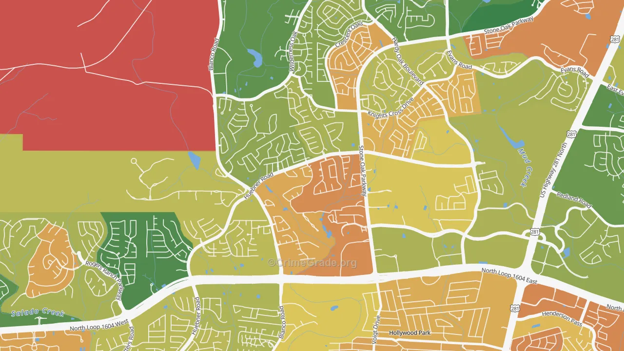 Sonterra-Stone Oak, San Antonio, TX Map of Arson Rates