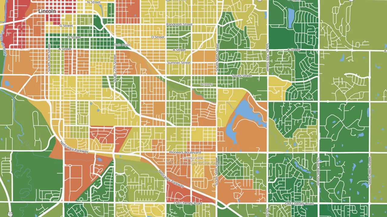 South 48th Street, Lincoln, NE Map of Arson Rates