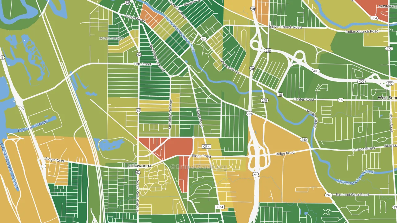 South Abbott, Buffalo, NY Map of Arson Rates