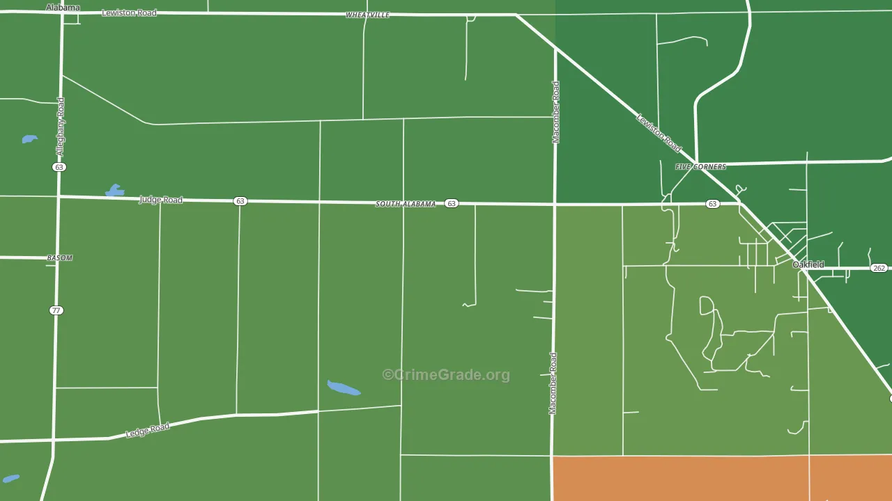 South Alabama, NY Map of Arson Rates