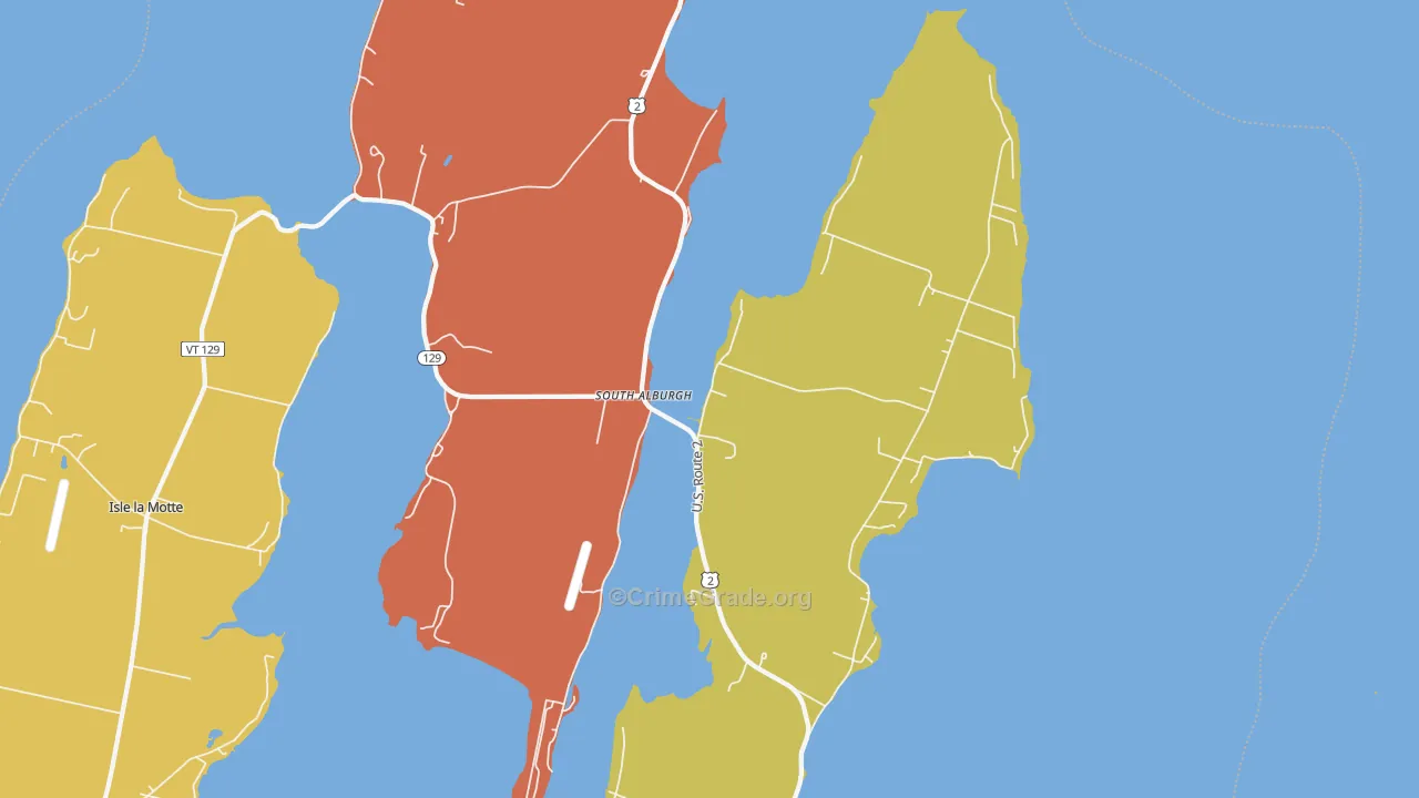 South Alburg, VT Map of Arson Rates