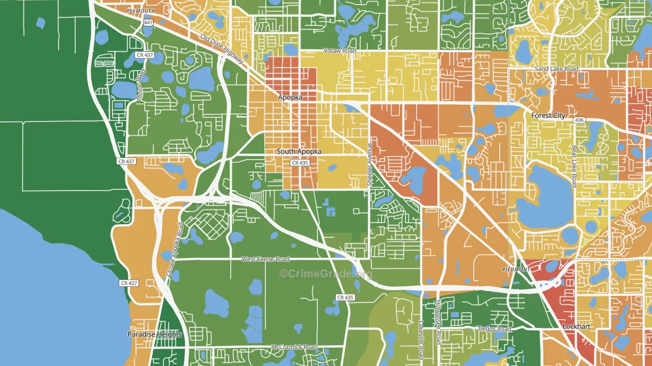 South Apopka, FL Map of Arson Rates