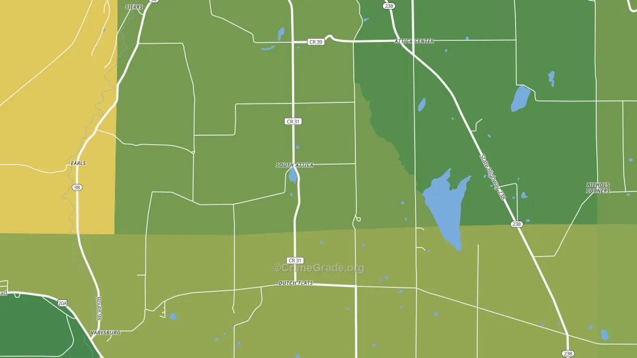 South Attica, NY Map of Arson Rates
