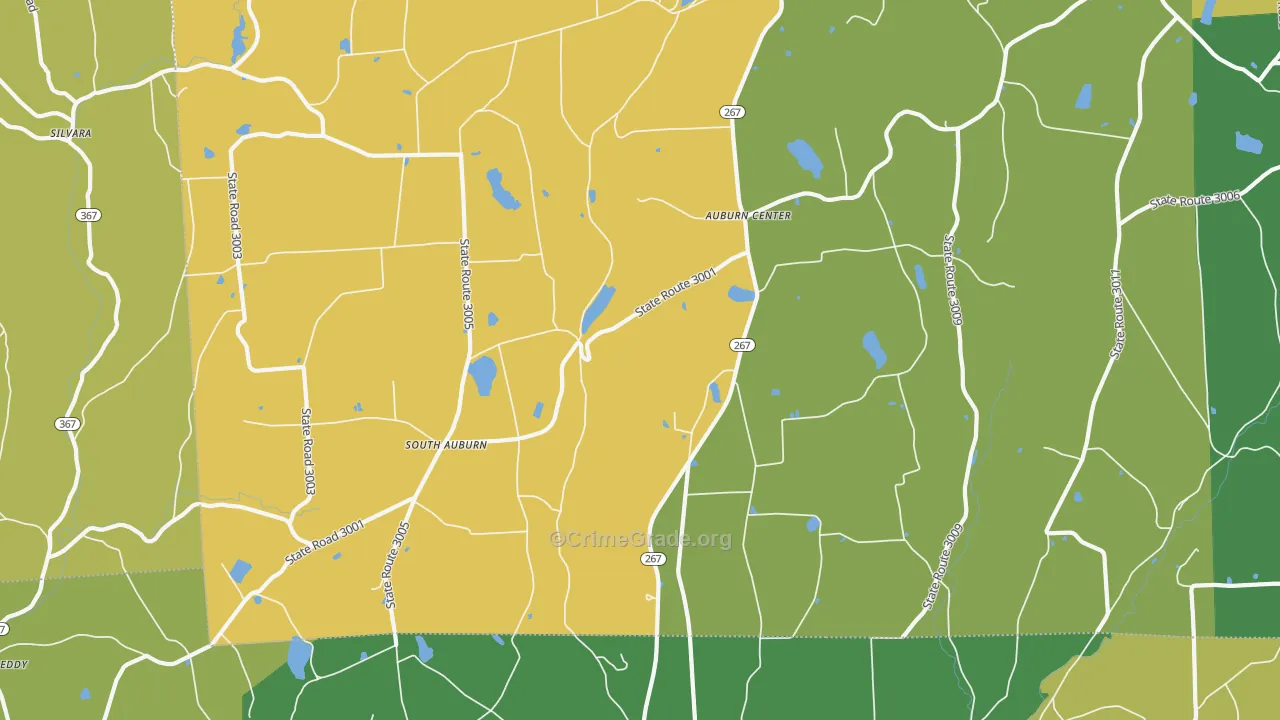 South Auburn, PA Map of Arson Rates
