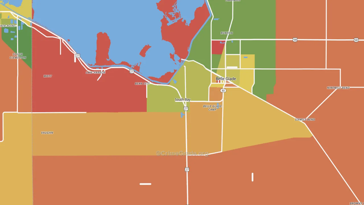 South Bay, FL Map of Arson Rates