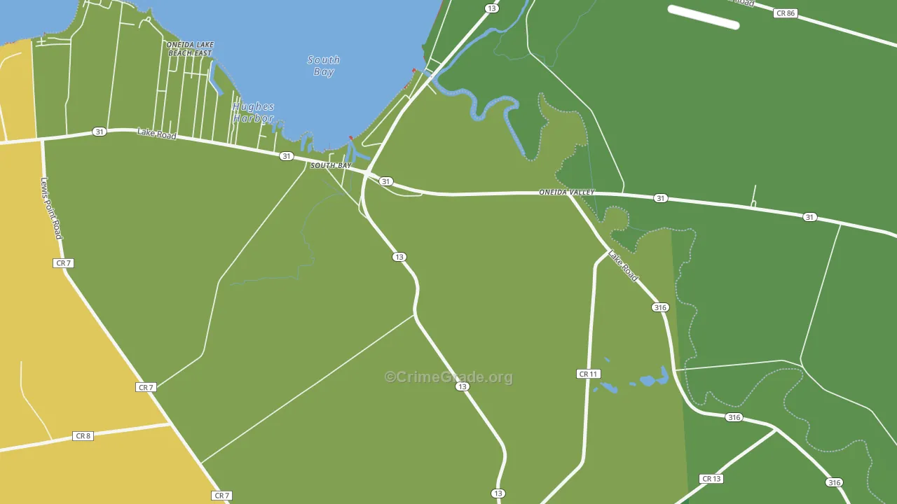 South Bay, NY Map of Arson Rates