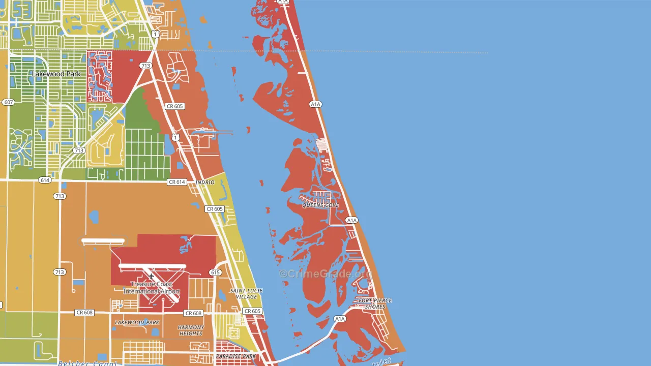 South Beach, Fort Pierce, FL Map of Arson Rates