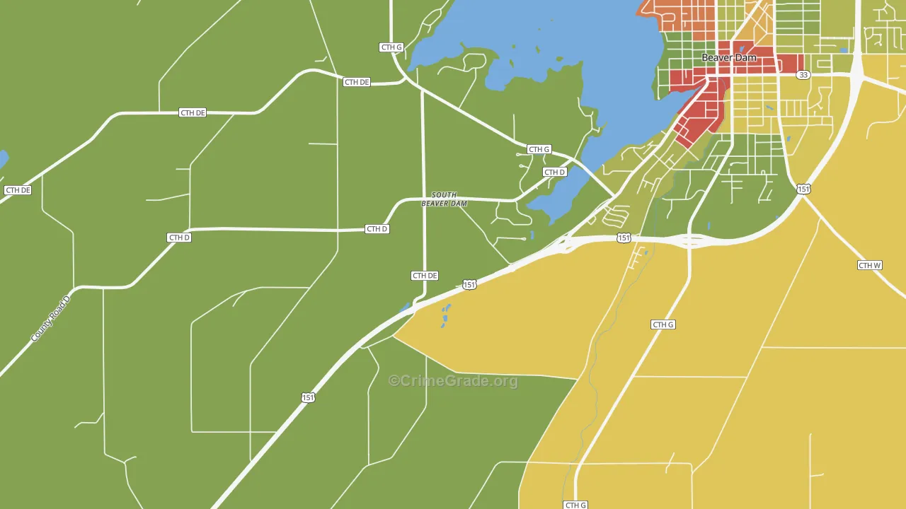 South Beaver Dam, WI Map of Arson Rates