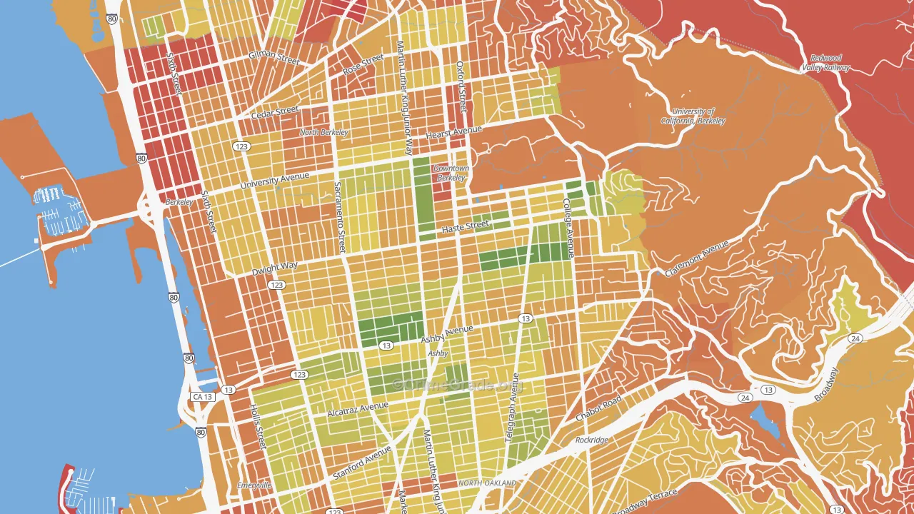 South Berkeley, Berkeley, CA Map of Arson Rates