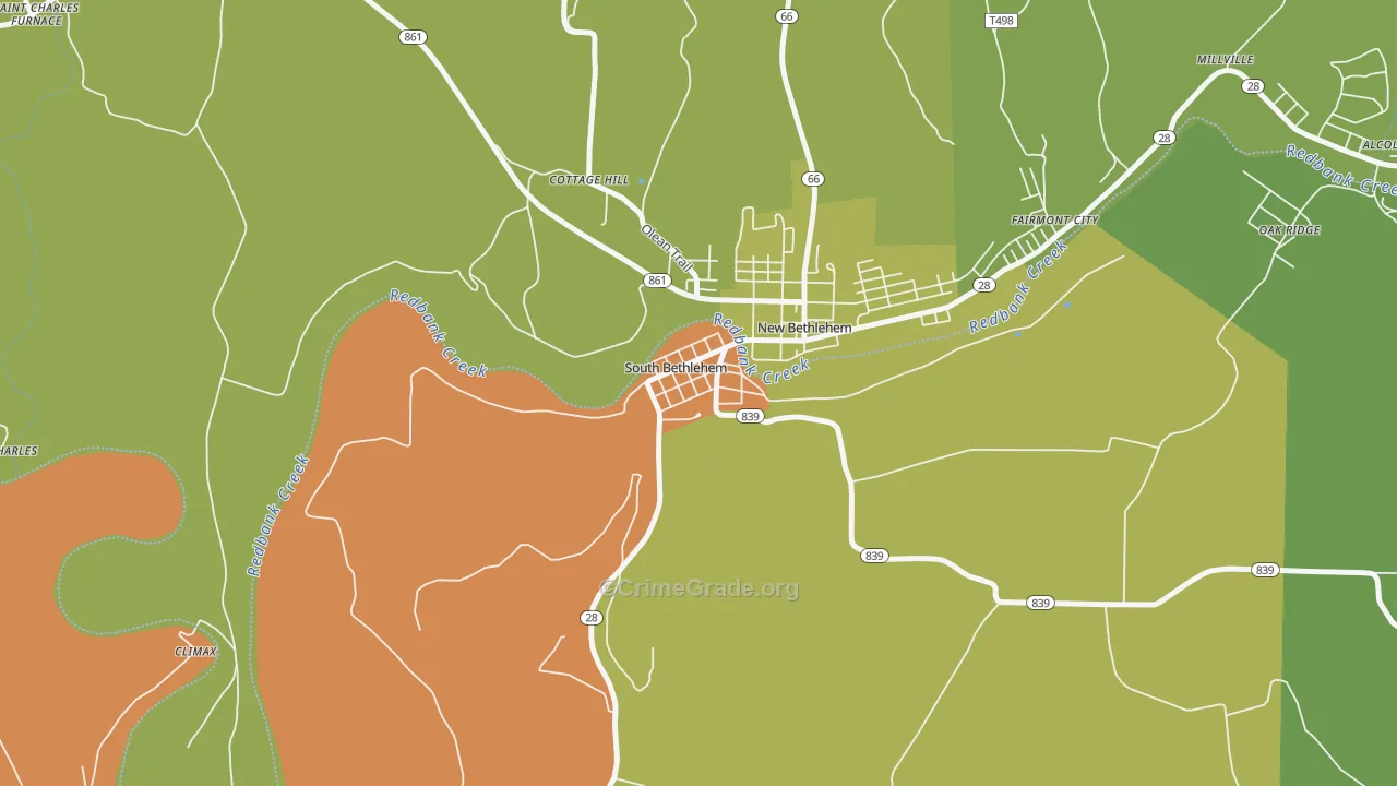 South Bethlehem, PA Map of Arson Rates