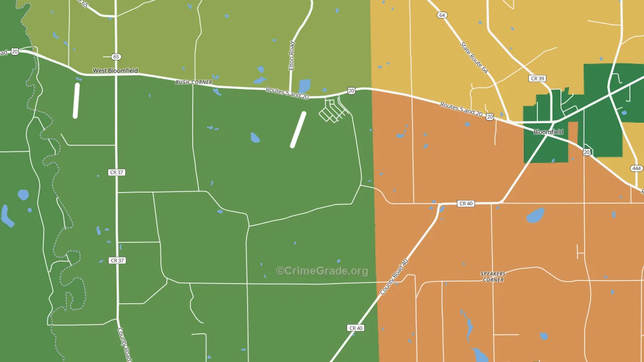 South Bloomfield, NY Map of Arson Rates