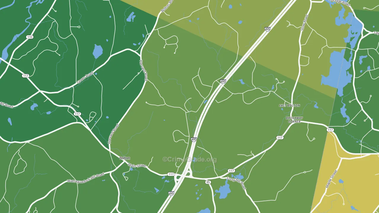 South Bolton, MA Map of Arson Rates