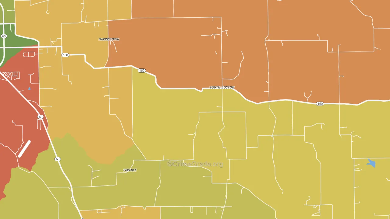 South Boston, IN Map of Arson Rates