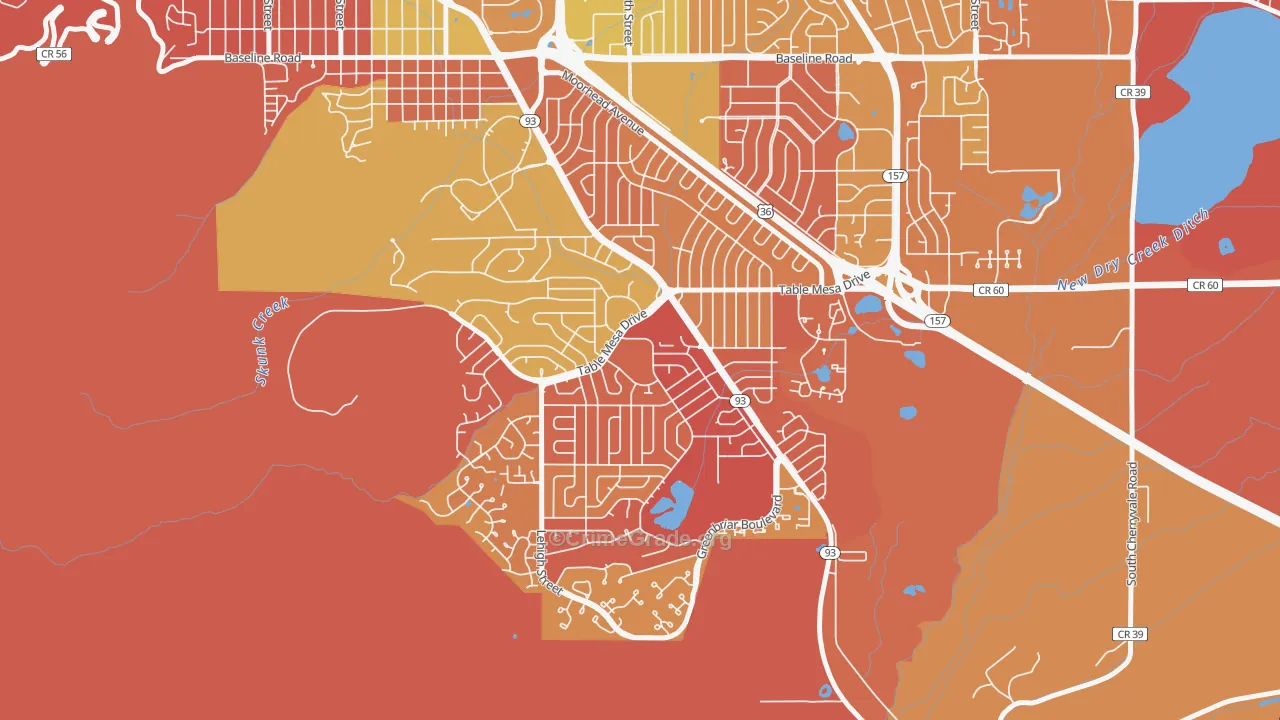South Boulder, Boulder, CO Map of Arson Rates