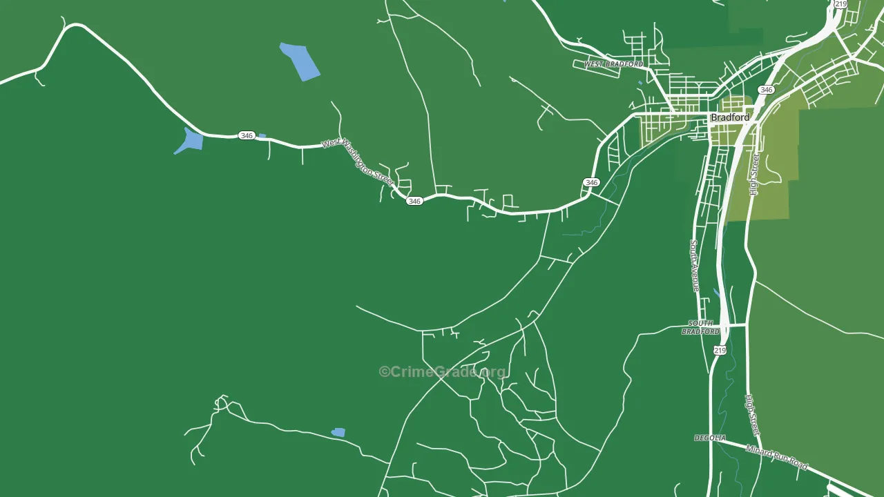 South Bradford, PA Map of Arson Rates