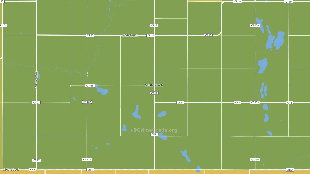 South Branch, MN Map of Arson Rates