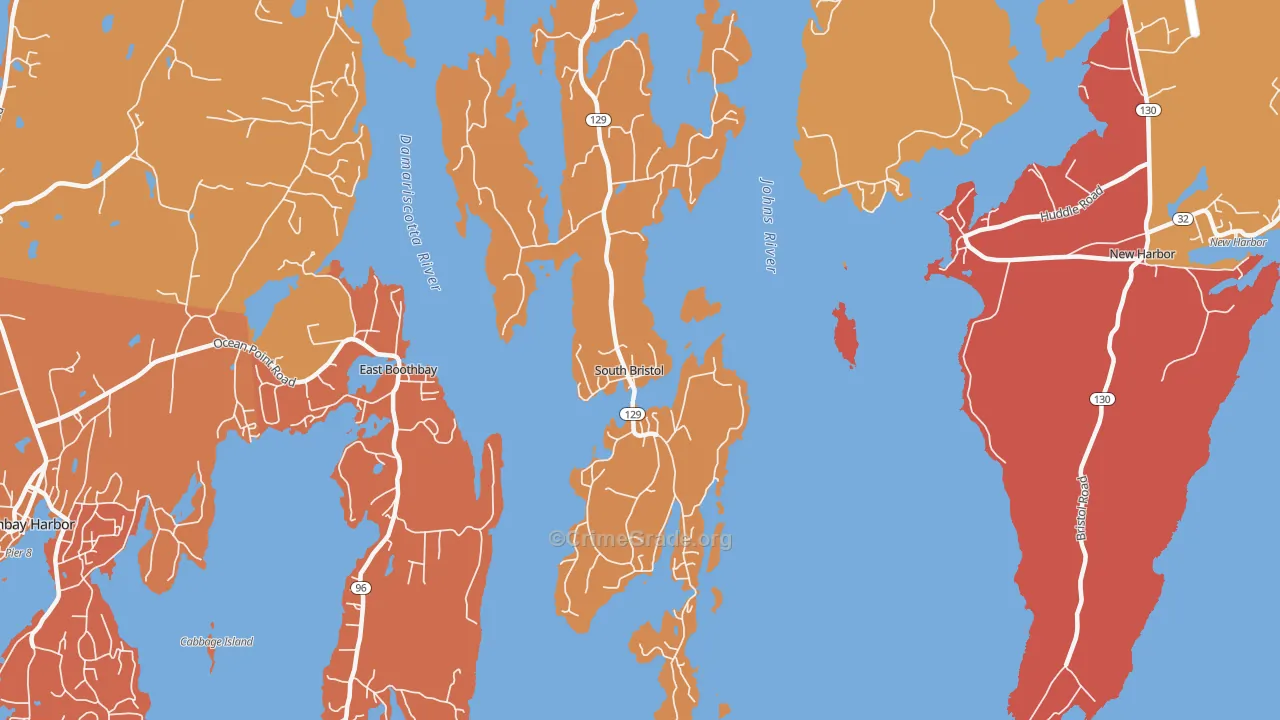 South Bristol, ME Map of Arson Rates