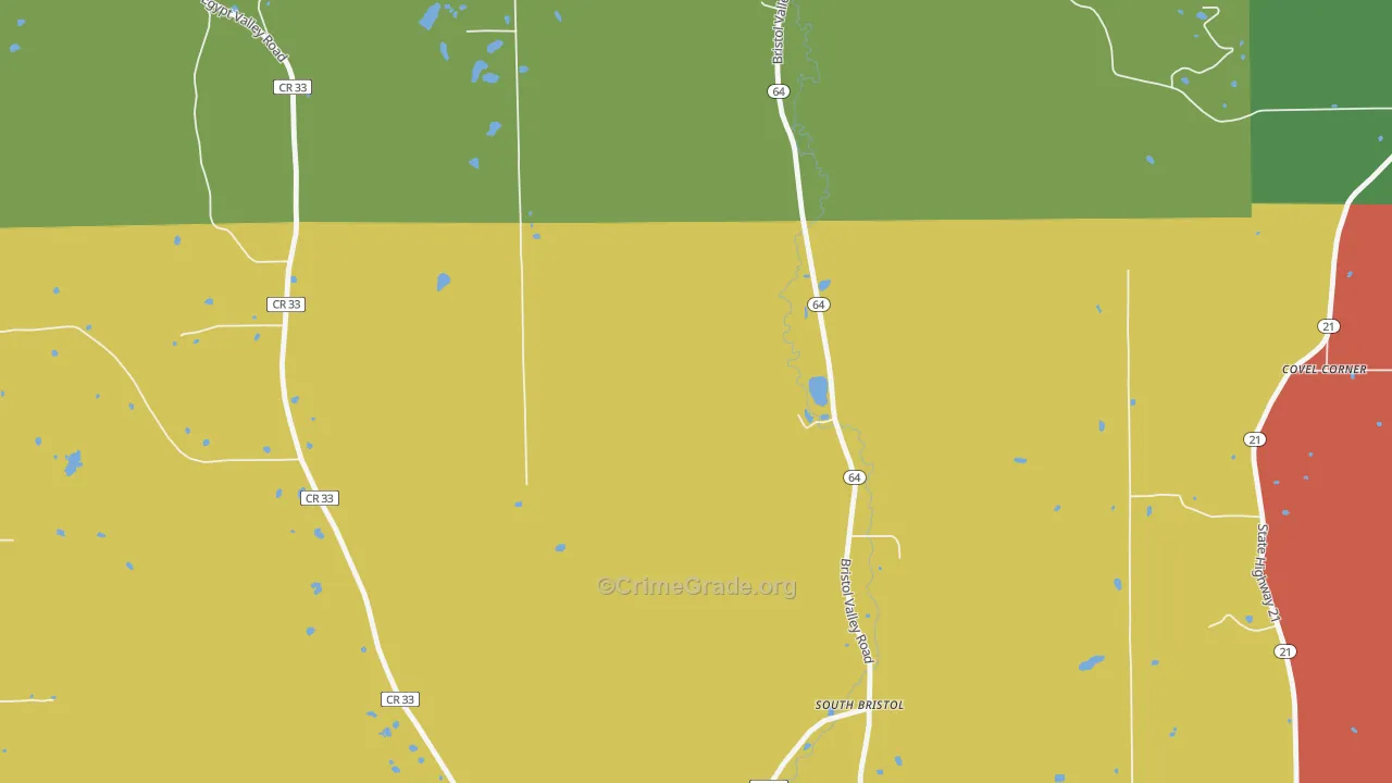 South Bristol, NY Map of Arson Rates
