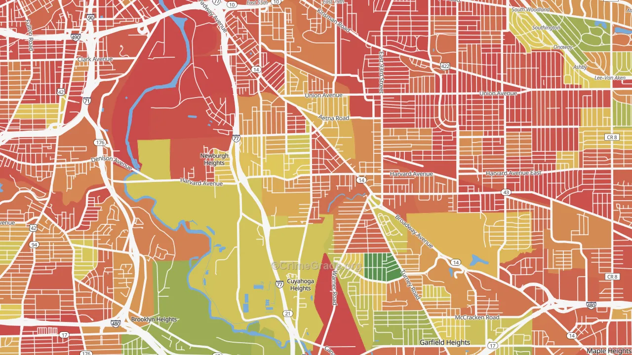 South Broadway, Cleveland, OH Map of Arson Rates