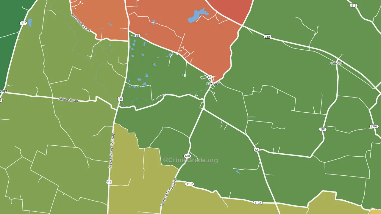 South Buffalo, KY Map of Arson Rates