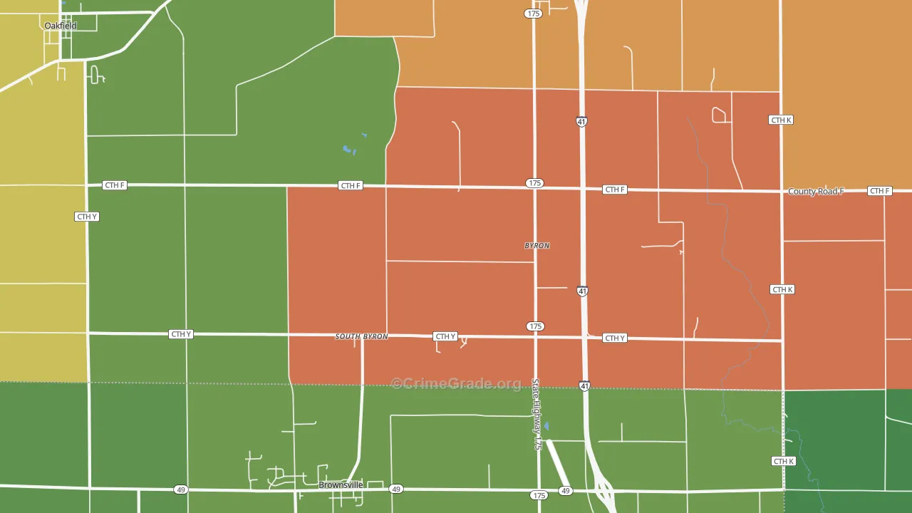 South Byron, WI Map of Arson Rates