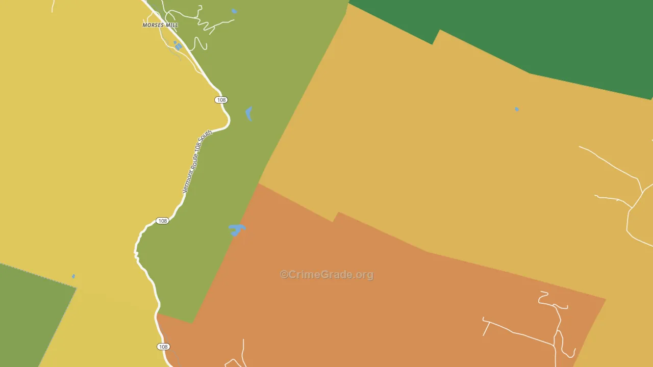 South Cambridge, VT Map of Arson Rates