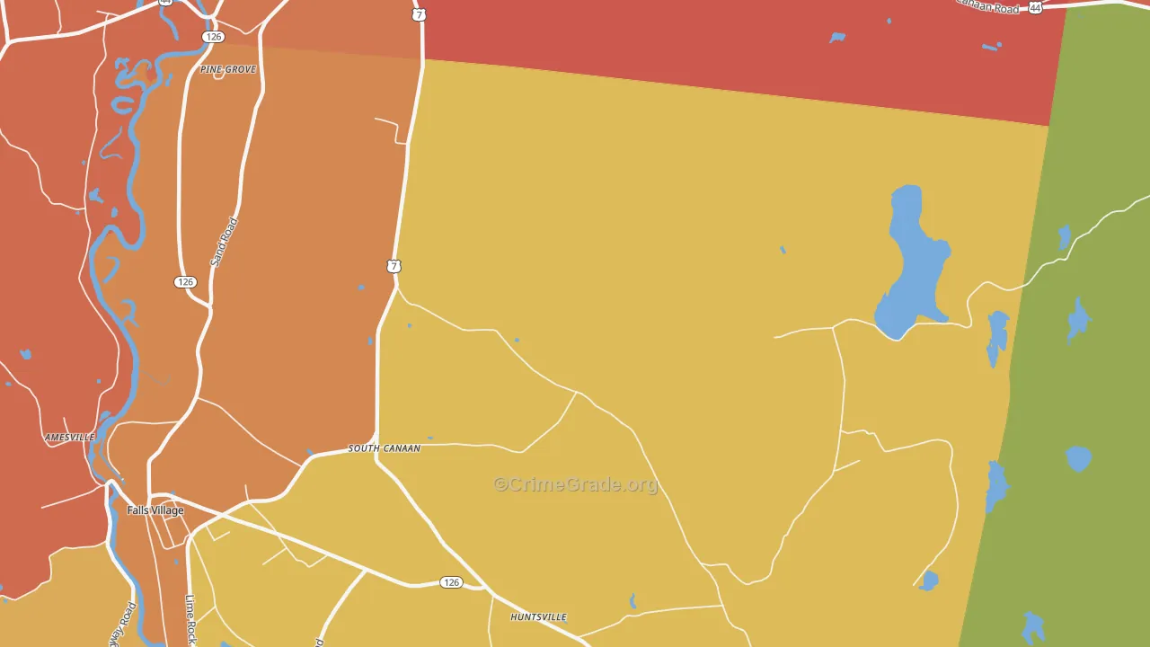 South Canaan, CT Map of Arson Rates