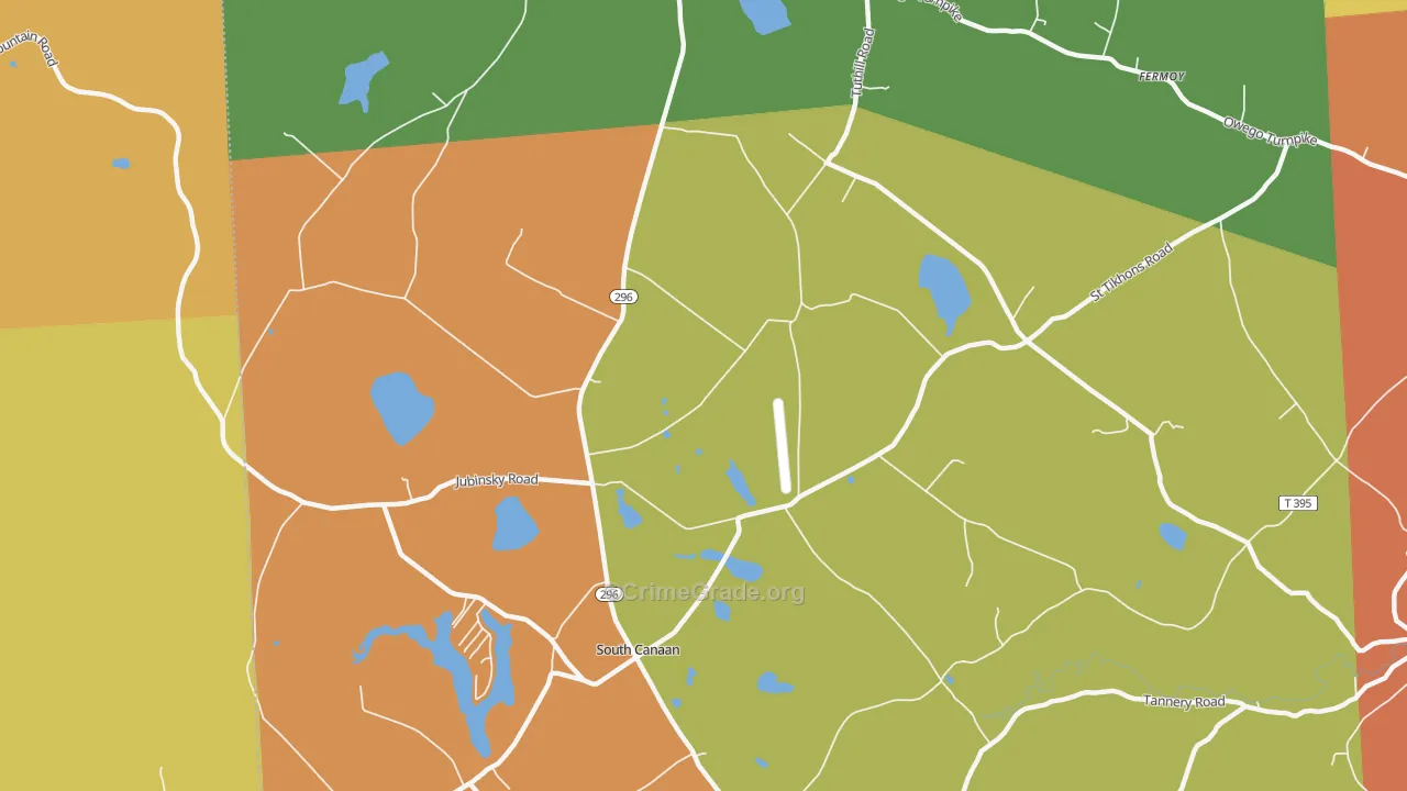South Canaan, PA Map of Arson Rates