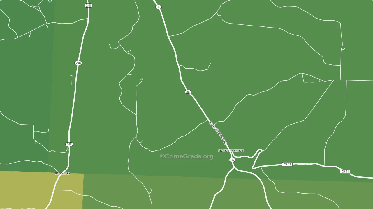 South Canisteo, NY Map of Arson Rates