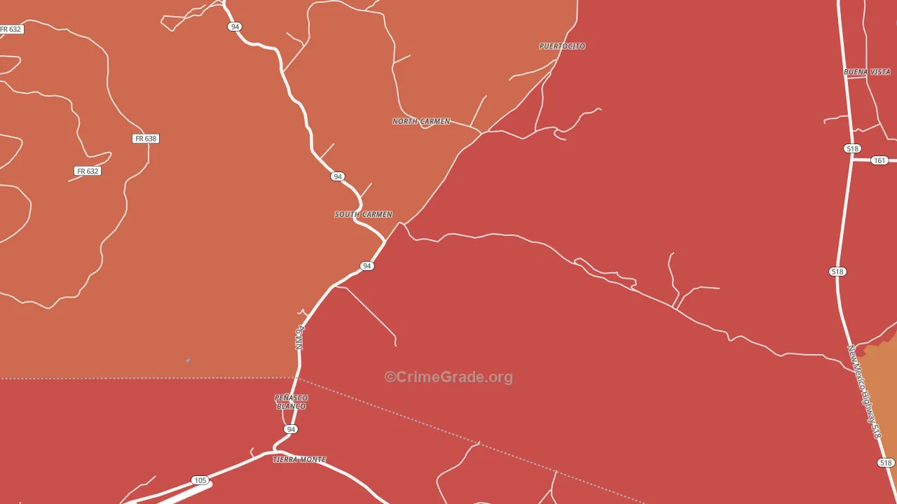 South Carmen, NM Map of Arson Rates