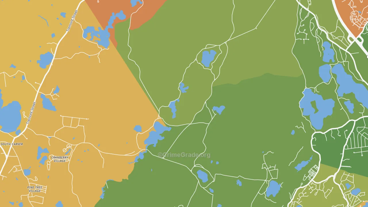 South Carver, MA Map of Arson Rates