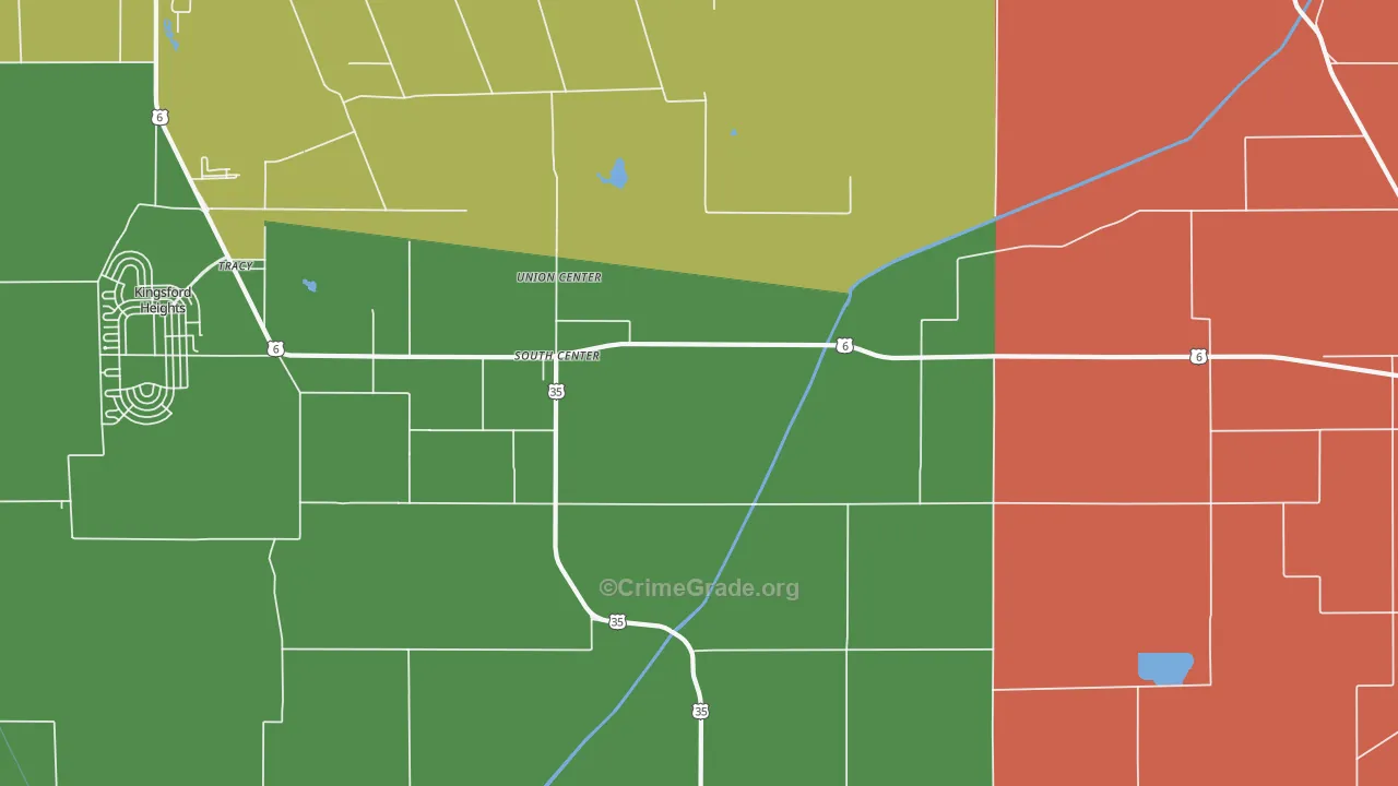 South Center, IN Map of Arson Rates