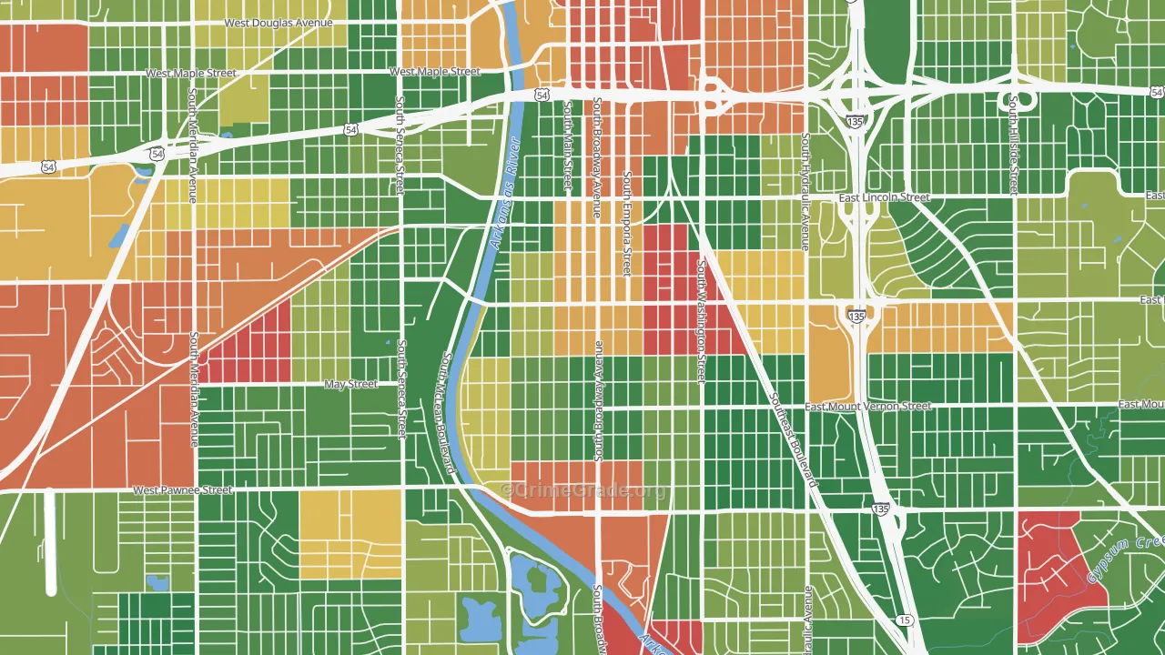 South Central Improvemen, Wichita, KS Map of Arson Rates