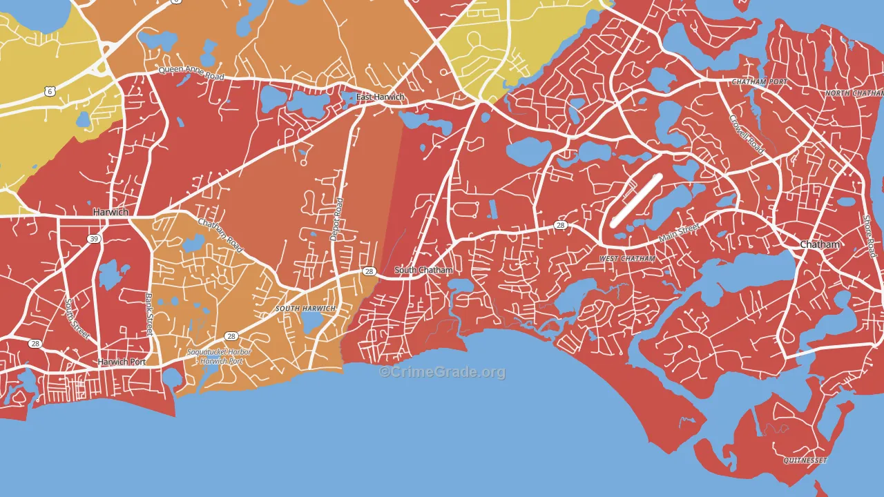 South Chatham, MA Map of Arson Rates