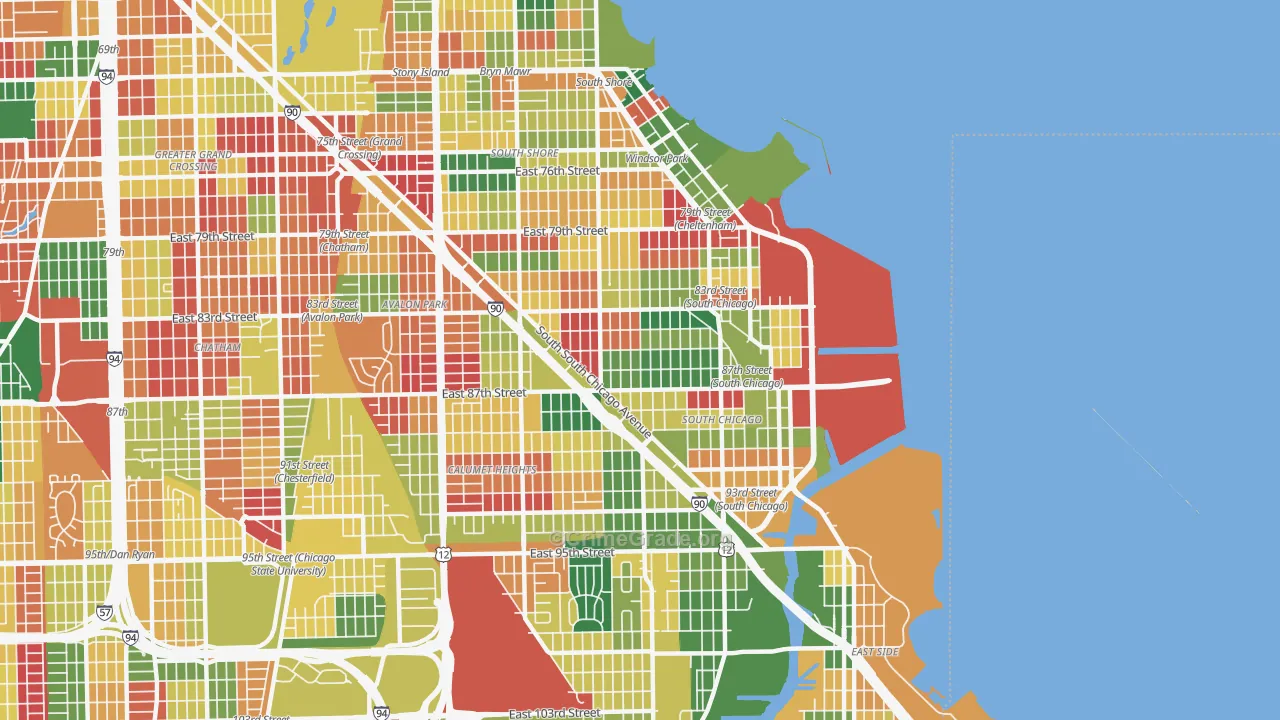 South Chicago, Chicago, IL Map of Arson Rates