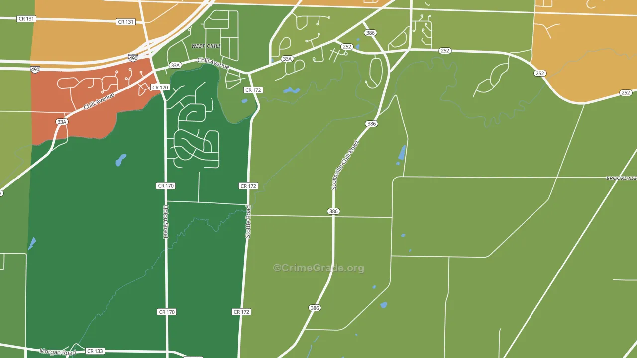 South Chili, NY Map of Arson Rates