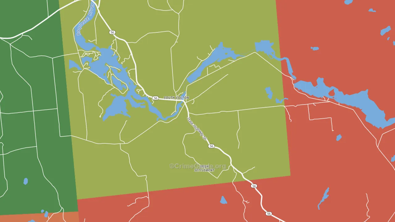 South Colton, NY Map of Arson Rates