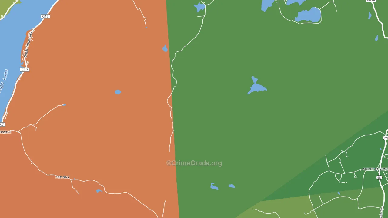 South Corinth, NY Map of Arson Rates